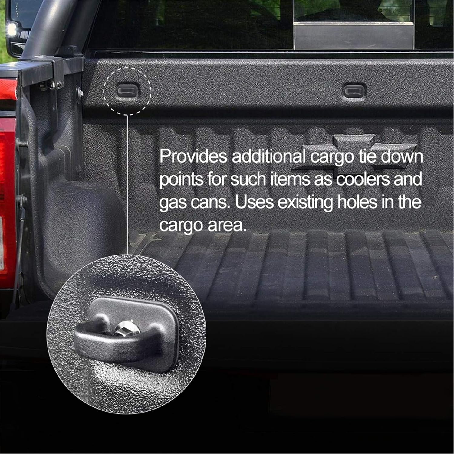 Kiwi Master Tie Down Anchors Compatible for 2007-2023 Chevy Silverado/GMC Sierra, 2015-2023 Chevy Colorado/GMC Canyon Truck Bed Tie Downs Anchors