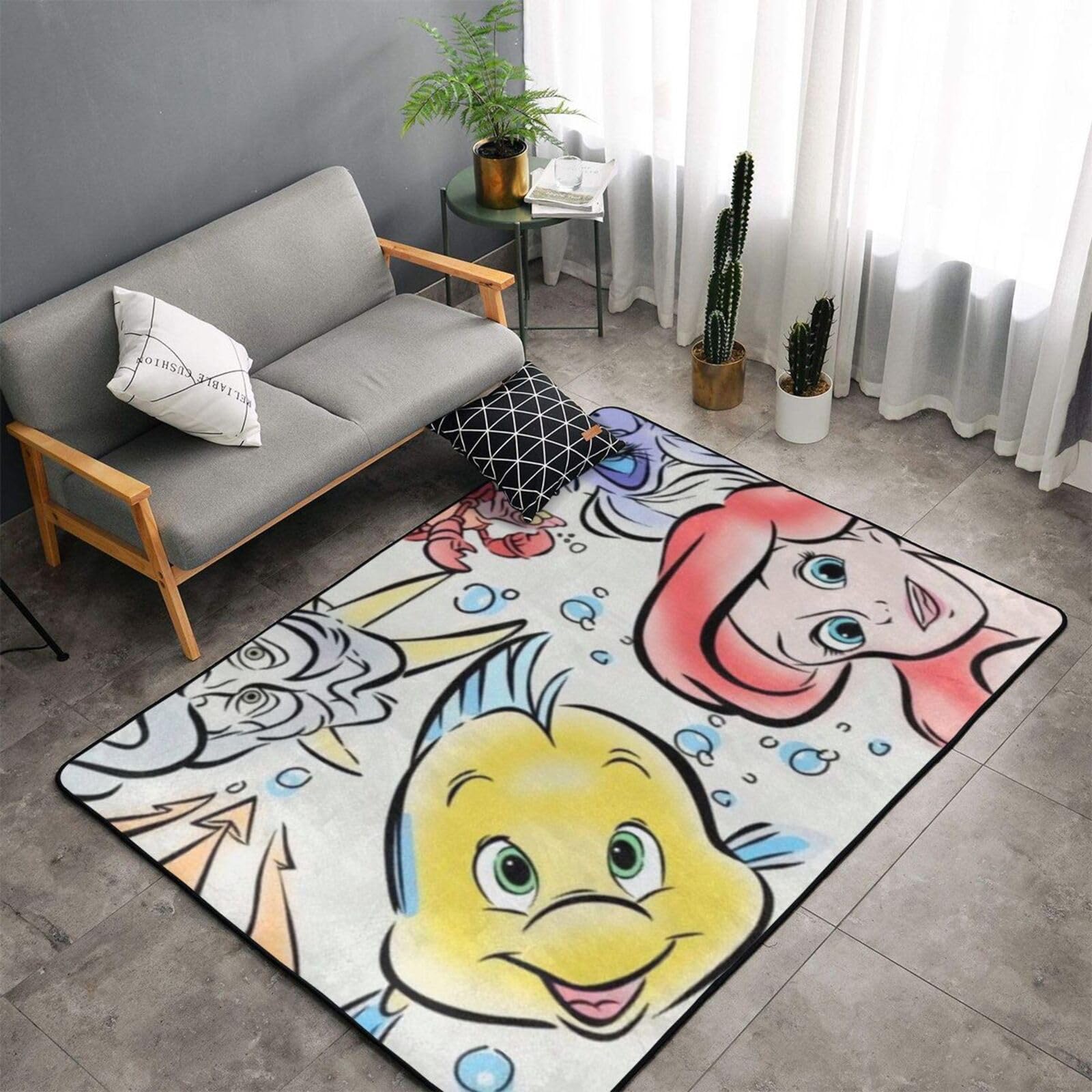 Amazon | リトルマーメイド アリエル カーペット 長方形 ラグマット