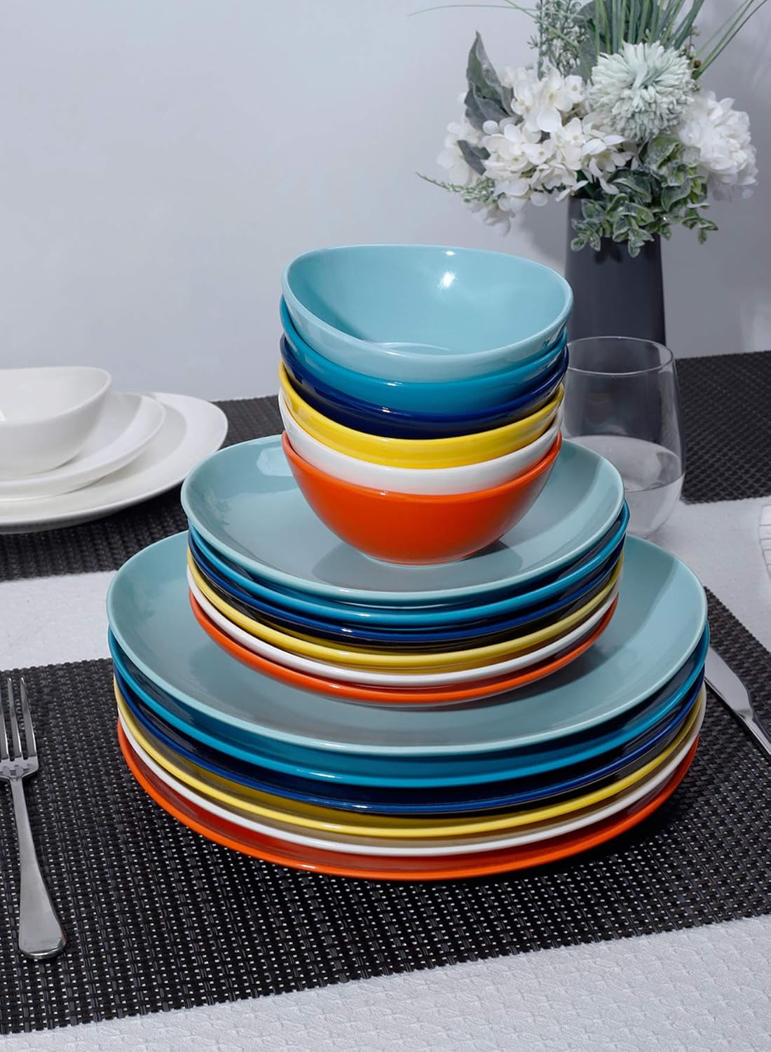 Get Discount 70% Price Sweese 151.002 Porcelain Dessert Salad Plates - 7.8 Inch - Set of 6, Multicolor, Hot Assorted Colors