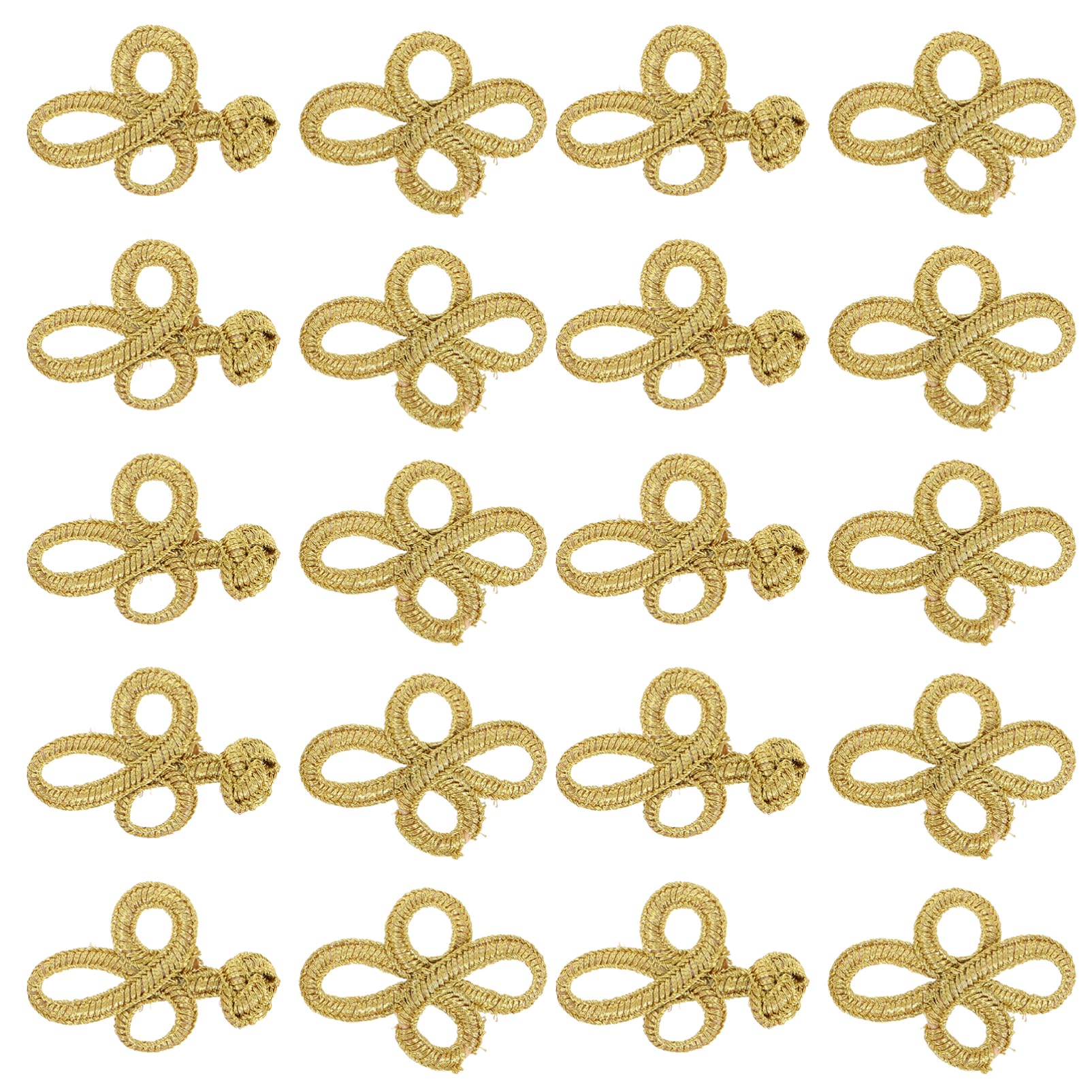 Gogogmee Chinese Clothing Buttons Set 10 Pairs of Elegant Gold Frog Closure Buttons DIY Coat Fasteners Light Weight Stage Performance Children's Dress