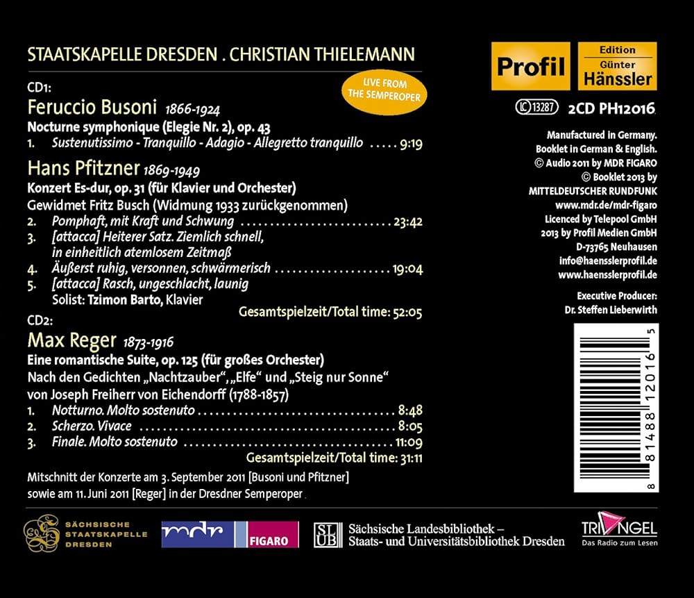 Amazon.co.jp: Edition Staatskapelle Dresden Vol. 34: Busoni