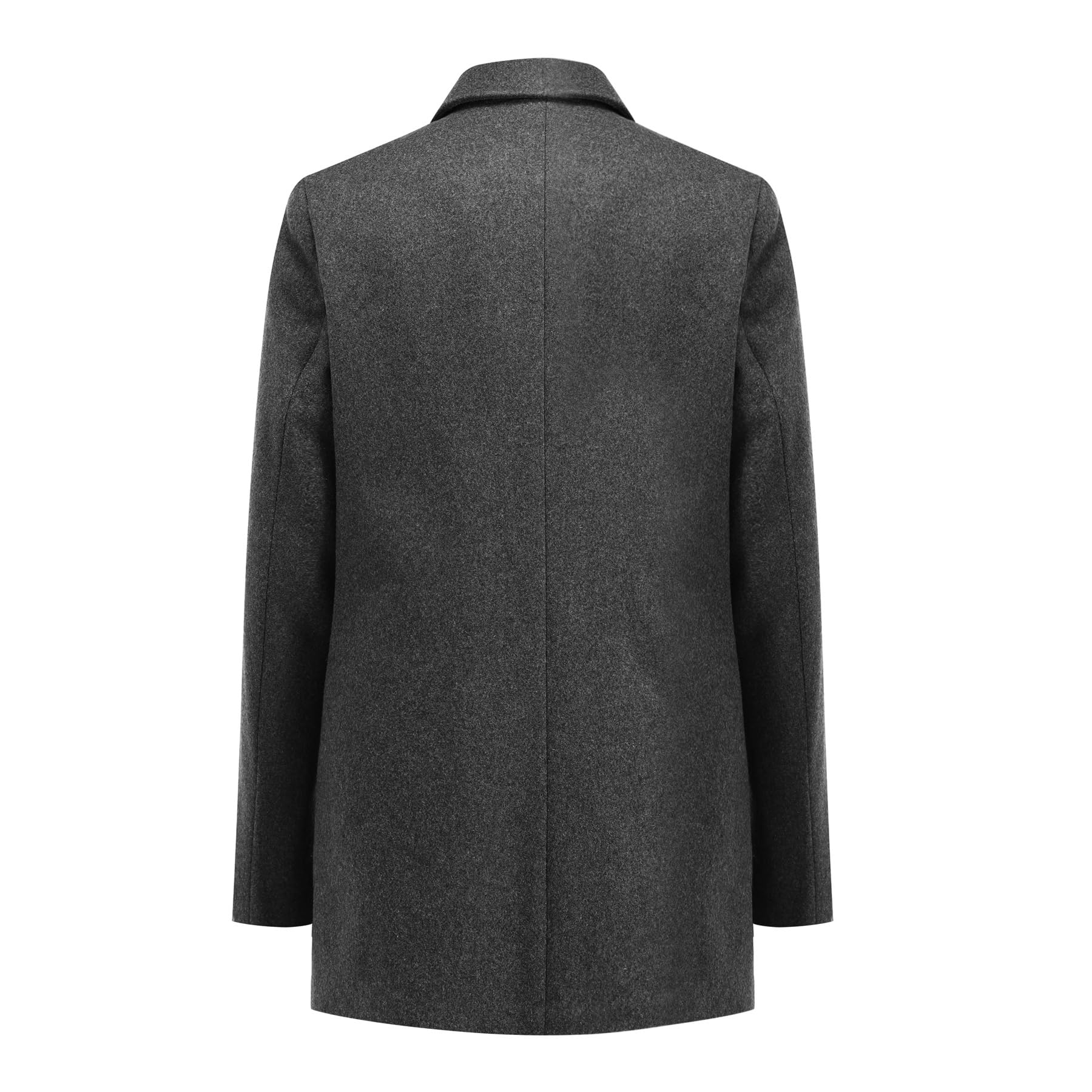 Allthemen Uomo Cappotti Lana Manica Lunga Coat Corti Casual Colletto Risvolto Outwear Spesso Calda Invernale