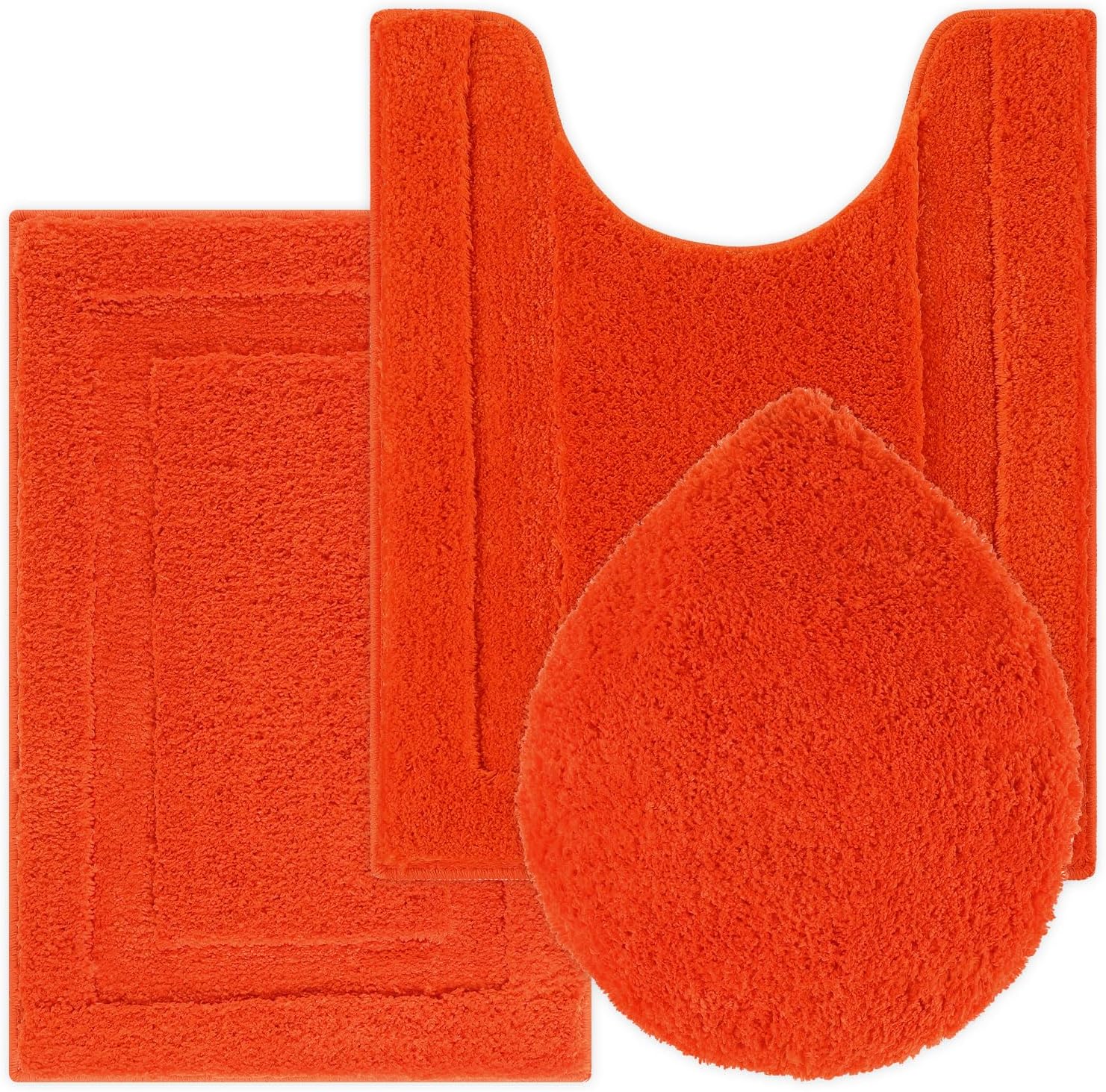 Amazon.com: Hailey 3 Piece Bath Rug Set, Orange : Home & Kitchen