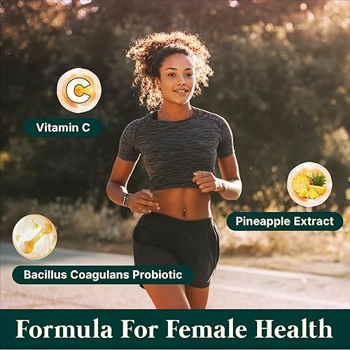 Miniatura 4 de Gomitas de equilibrio femenino prémium para mujer, gomitas de piña para mujeres, probióticos de pH y apoyo inmunológico, veganas, sin gluten, 60