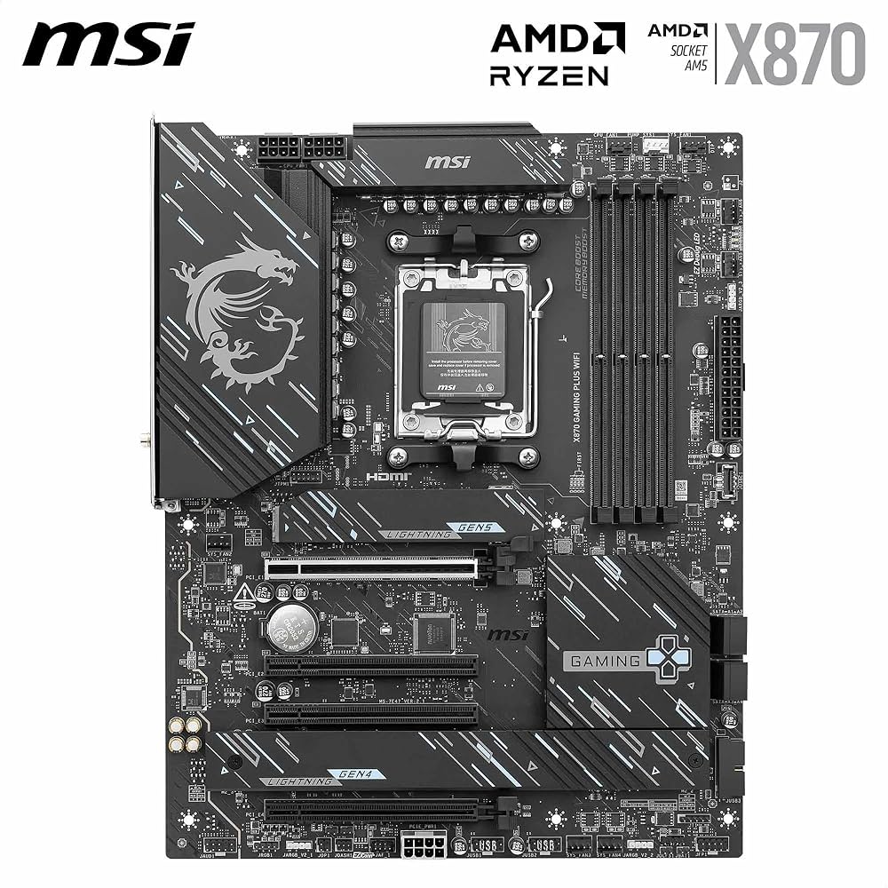 Amazon | MSI X870 ゲーミングプラス WIFIマザーボード、ATX - AMD