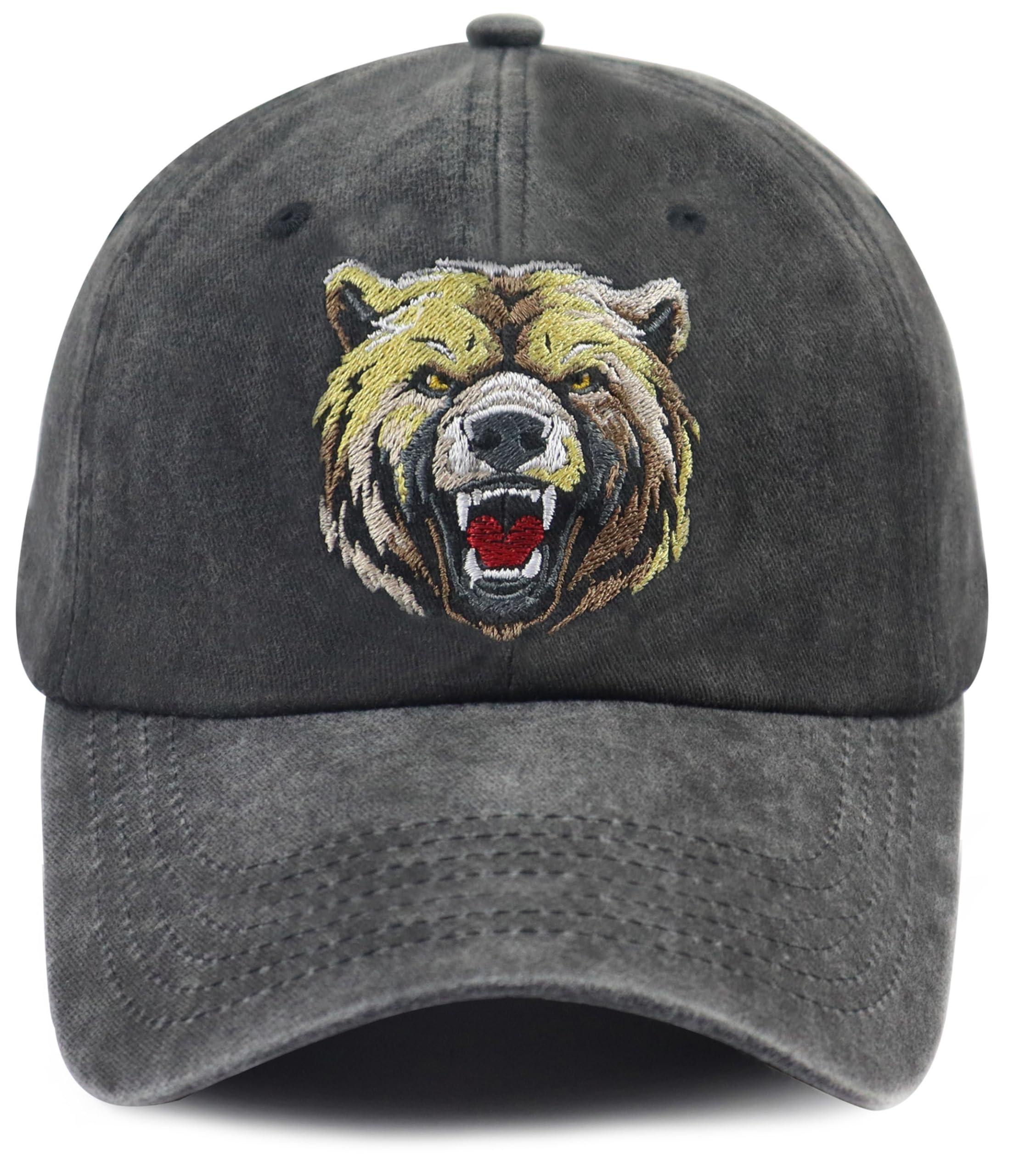 mukroiw Bear Gifts for Women Men, Classic Cotton Bear Decor Hat, Halloween Christmas Thanksgiving Birthday Accessories for Papa Mama Wife Husband Daughter Son Black