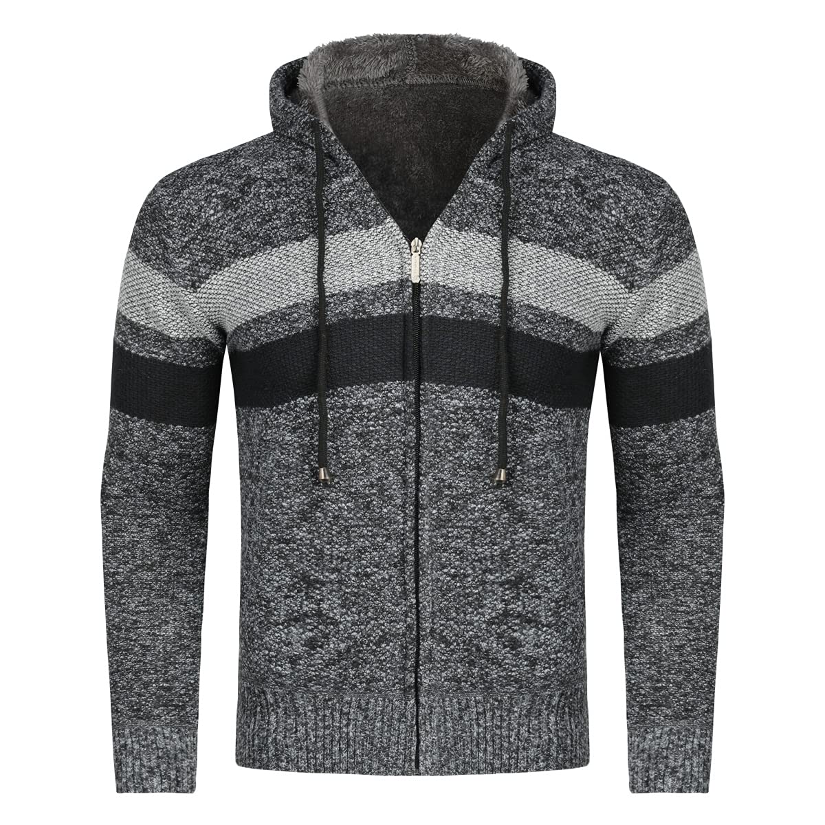 YOUTHUP Cárdigan de Invierno con Capucha para Hombre Forro Polar Suéter de Punto Grueso