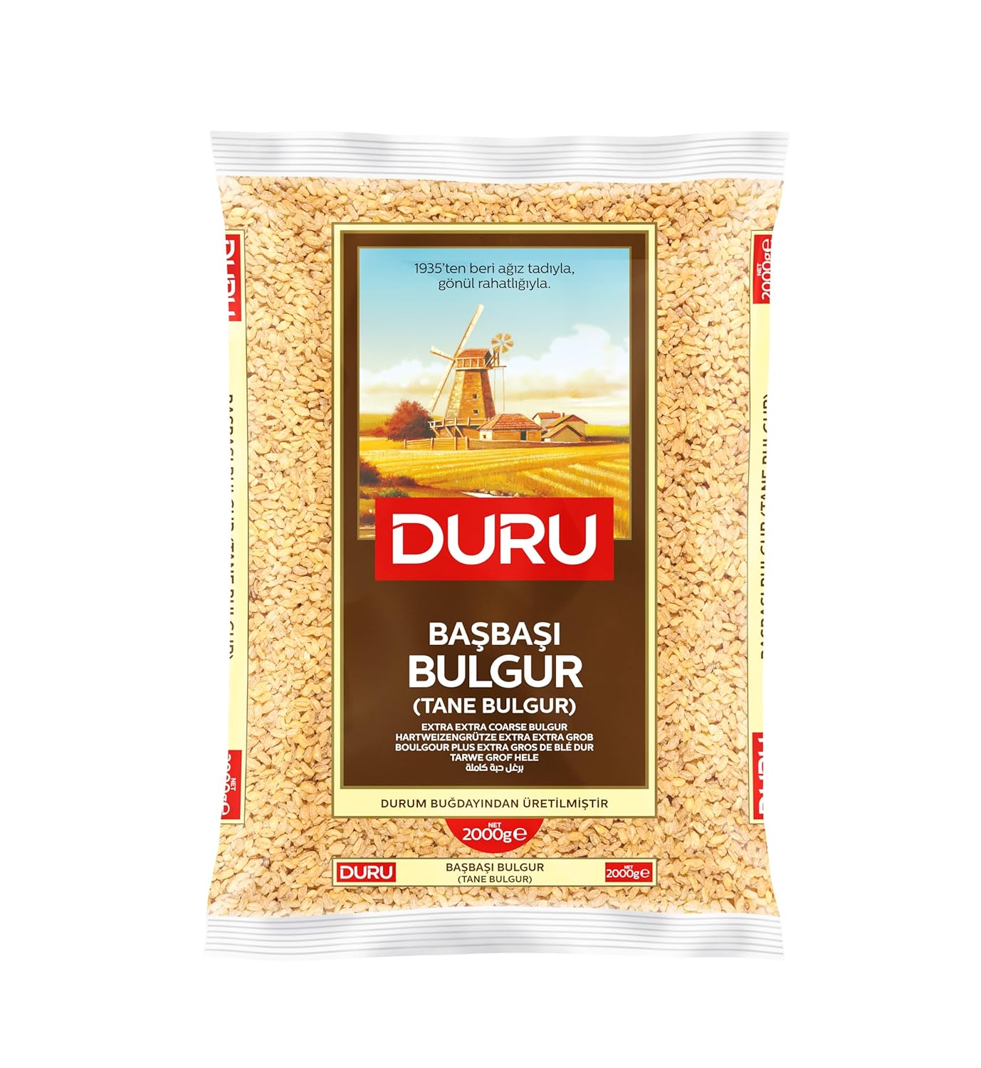 Duru Extra Extra Coarse Bulgur, 88.2oz (2500 g), Wheat Berries, 100% Natural and Certificated, High Fiber and Protein, Non-GMO, Great for Vegan Recipes, Better than Rice