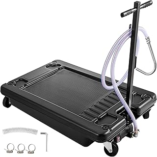 VEVOR Low Profile Oil Drain Pan 17 Gallon Oil Drain Pan with Electric Pump 64L Oil Change Pan with 10' Hose for Car SUV Trailer Draining Oil