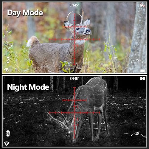Miniatura 2 de HD Digital Day & Night Vision Rifle Scope – 1080P Hunting Optic with WiFi, Rangefinder Option, Gyroscope & E-Compass, IR Illuminator, Waterproof for