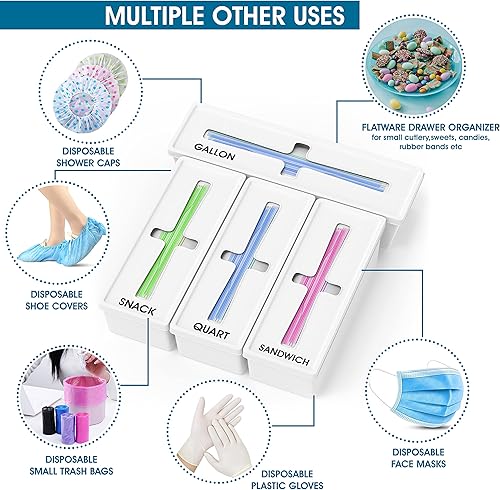 Miniatura 4 de Organizador de bolsas de sándwich, organizador de bolsas de almacenamiento de 4 piezas, organizador de bolsas de cocina, organizador de bolsas para