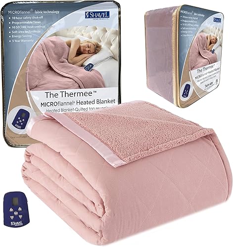 Juego de sábanas Thermee Micro Flannel Shavel Home Products, azul, queen, Blush, gemelo