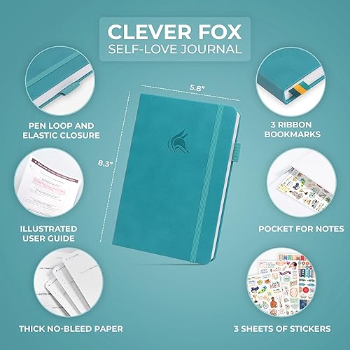 Miniatura 6 de Clever Fox Diario de amor propio registro guiado de autodescubrimiento para autocuidado, reflexión y autoayuda, salud mental, gratitud y atención