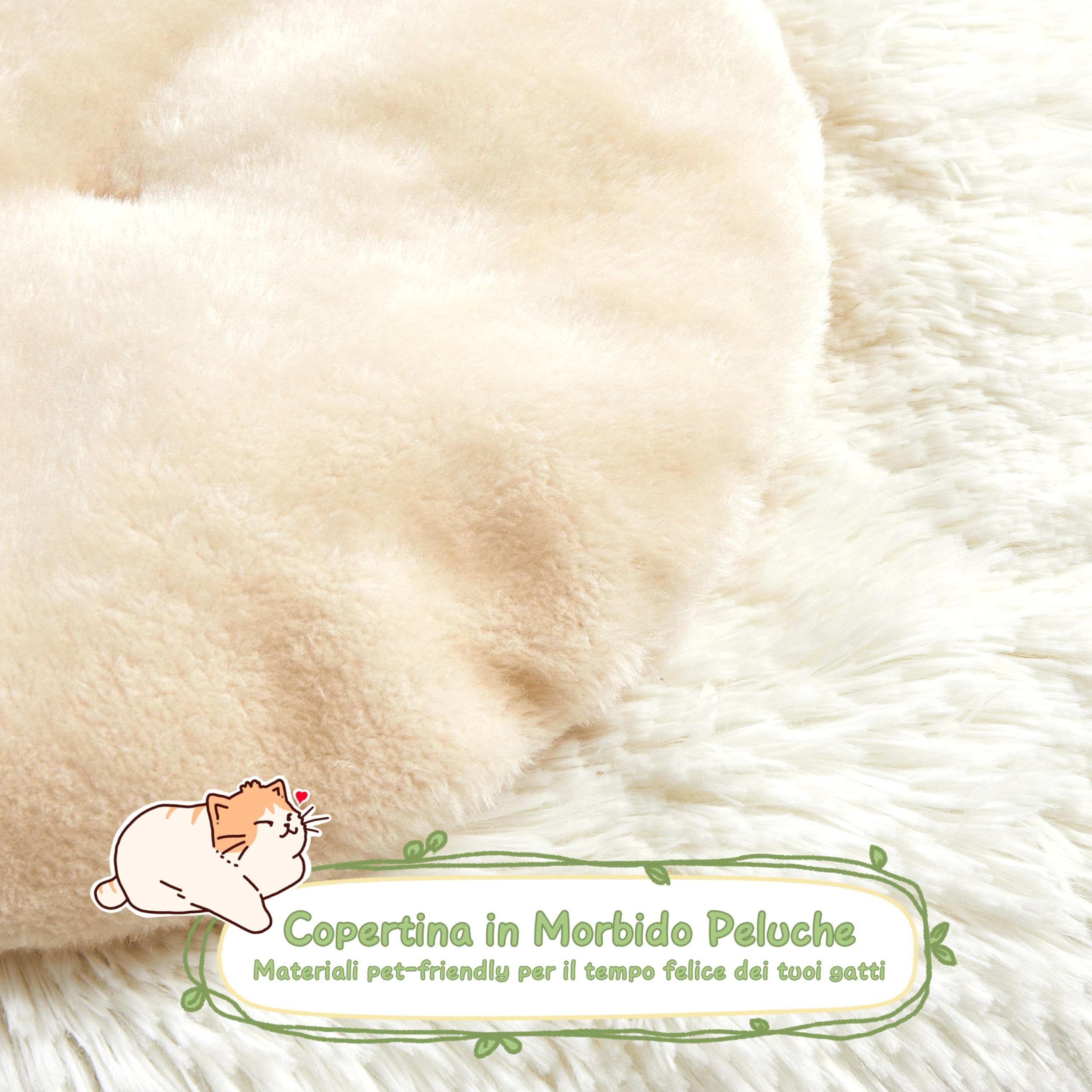 Yaheetech Tiragraffi per Gatti Albero per Gatti in Rattan Intrecciato Trespolo Cuccia per Gatti con Pallina Gioco Altezza 75cm Beige