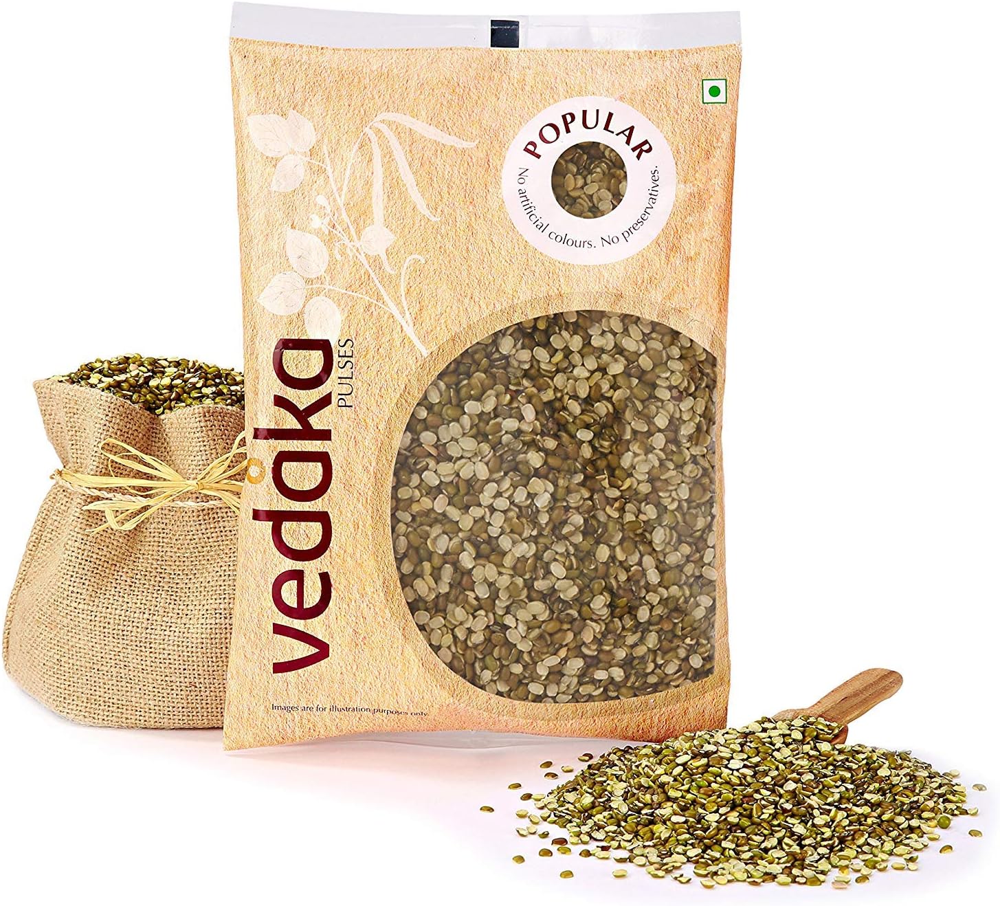 Popular Green Moong Split/Chilka, 1 kg