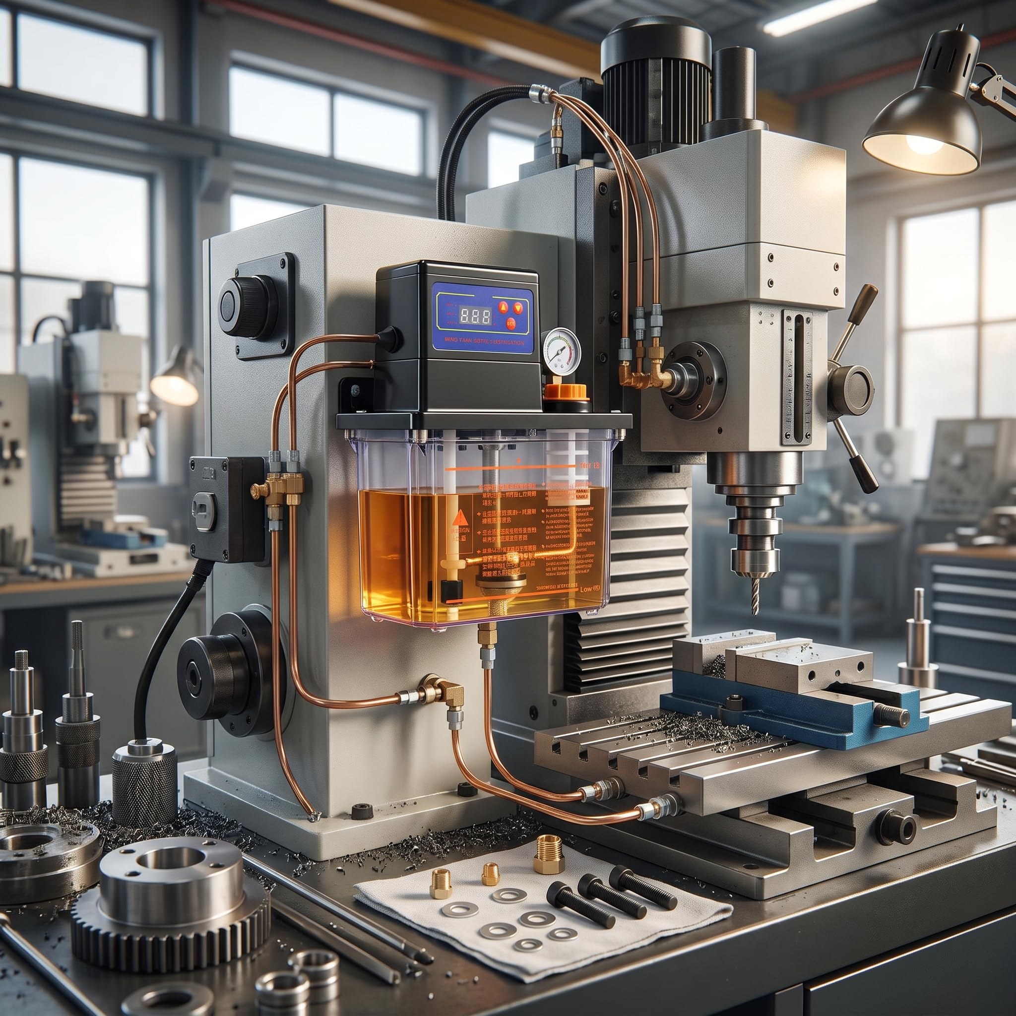 Pompa Automatica per Olio Lubrificante 220V, di Lubrificazione Elettromagnetico per Barili, Distributore Olio Automatico per Industria e Officina