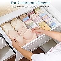 Vista 5 de Vtopmart 8 Pack Drawer Dividers for Clothes, 4" High 10.2"-16.5" Adjustable Expandable Dresser Drawer Organizer, Clear Plastic Separators for