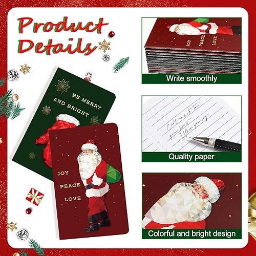 Miniatura 3 de 24 mini cuadernos de Navidad, Papá Noel, elfo, muñeco de nieve, cuaderno de bolsillo impreso, mini bloc de notas de Navidad pequeño para Navidad,