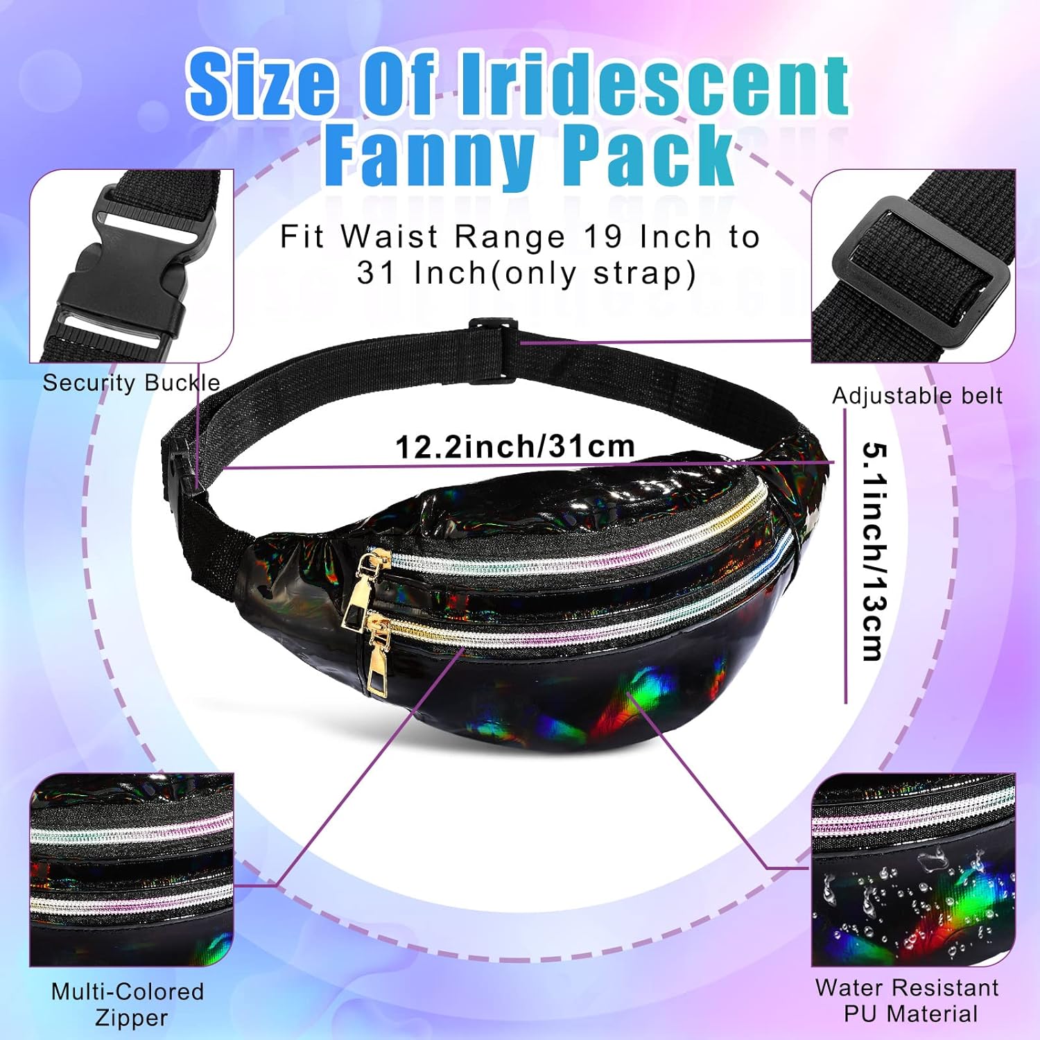 SATINIOR 80s Women Workout Outfit Neon Leg Warmer Headband Wristbands Fanny Pack Set 80s Accessories for Yoga Running - Image 5