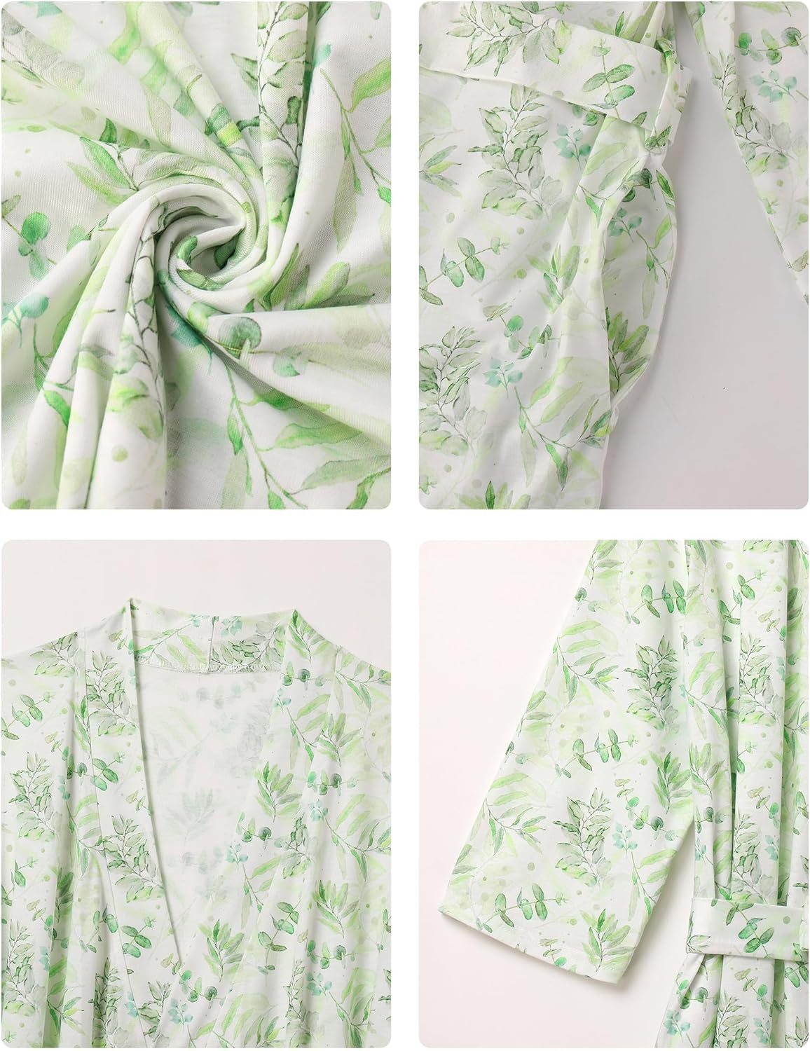 Mommy and Me Robe and Swaddle Set Floral Maternity and Baby Matching Delivery Blanket Headband for Mom Girl Boy 4pcs