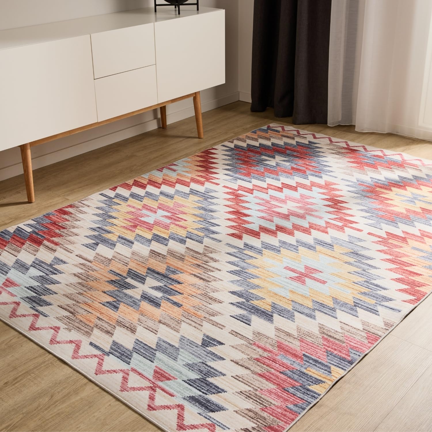 benuta Basic Wasbaar Vloerkleed woonkamer George - Roze/Beige 80x150 cm
