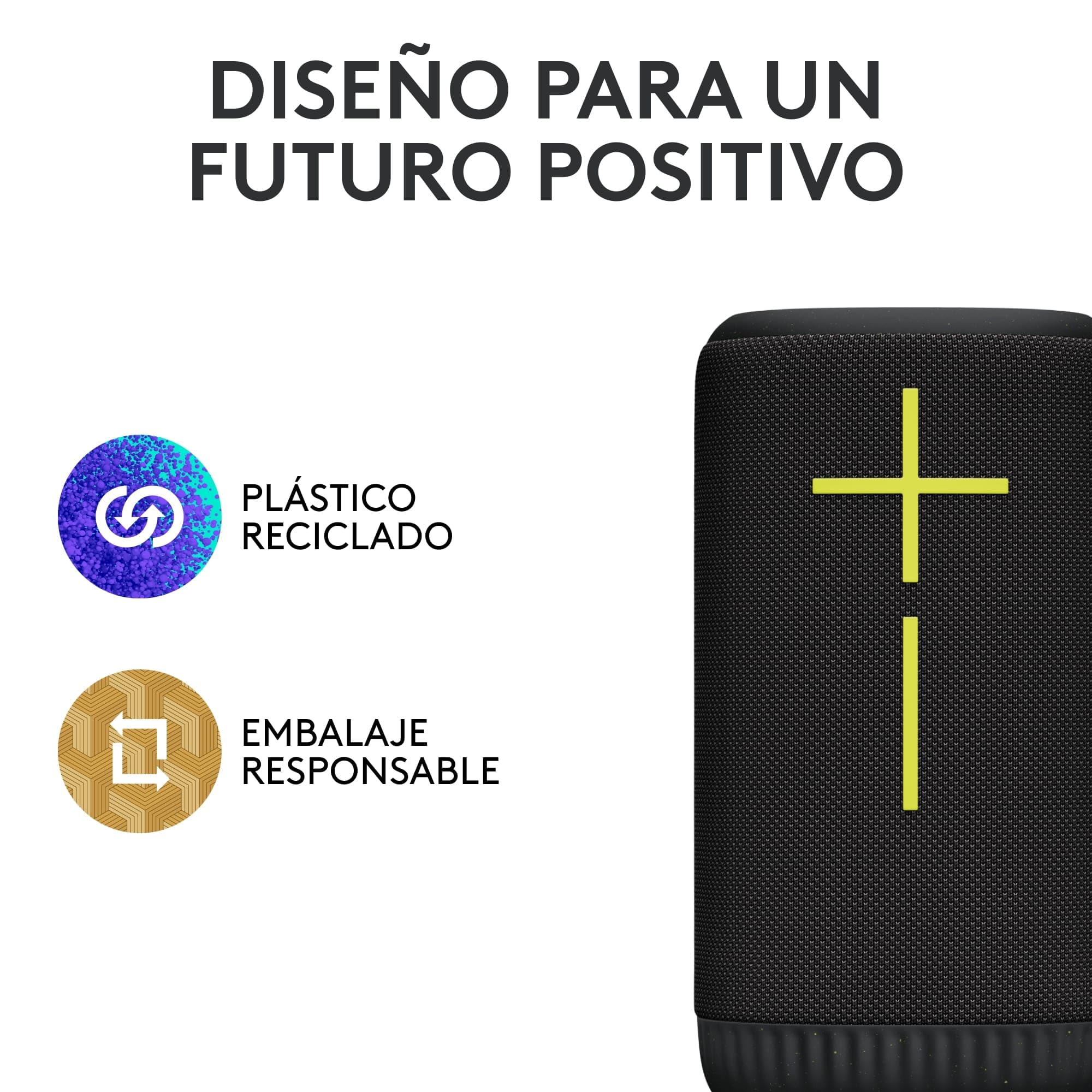 Ultimate Ears EVERBOOM, Altavoz Bluetooth portátil inalámbrico, Graves potentes, Sonido inmersivo de 360 Grados, Impermeable IP67, Flota, 20 Horas de batería, Radio de acción 55m - Negro