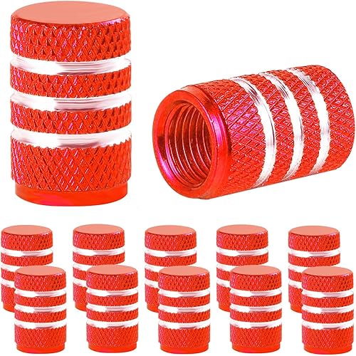 Miniatura 1 de 10 tapas de vástago de válvula de neumático, juego de tapas de válvula de neumático de aluminio anodizado, cubiertas de vástago resistentes a la