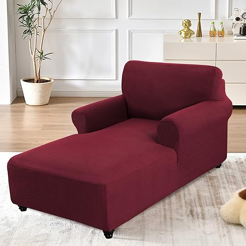 Miniatura 5 de OKYUK Funda para tumbona, de tela jacquard, elástica, con doble brazo, lavable a máquina, protector de muebles suave para sala de estar y dormitorio