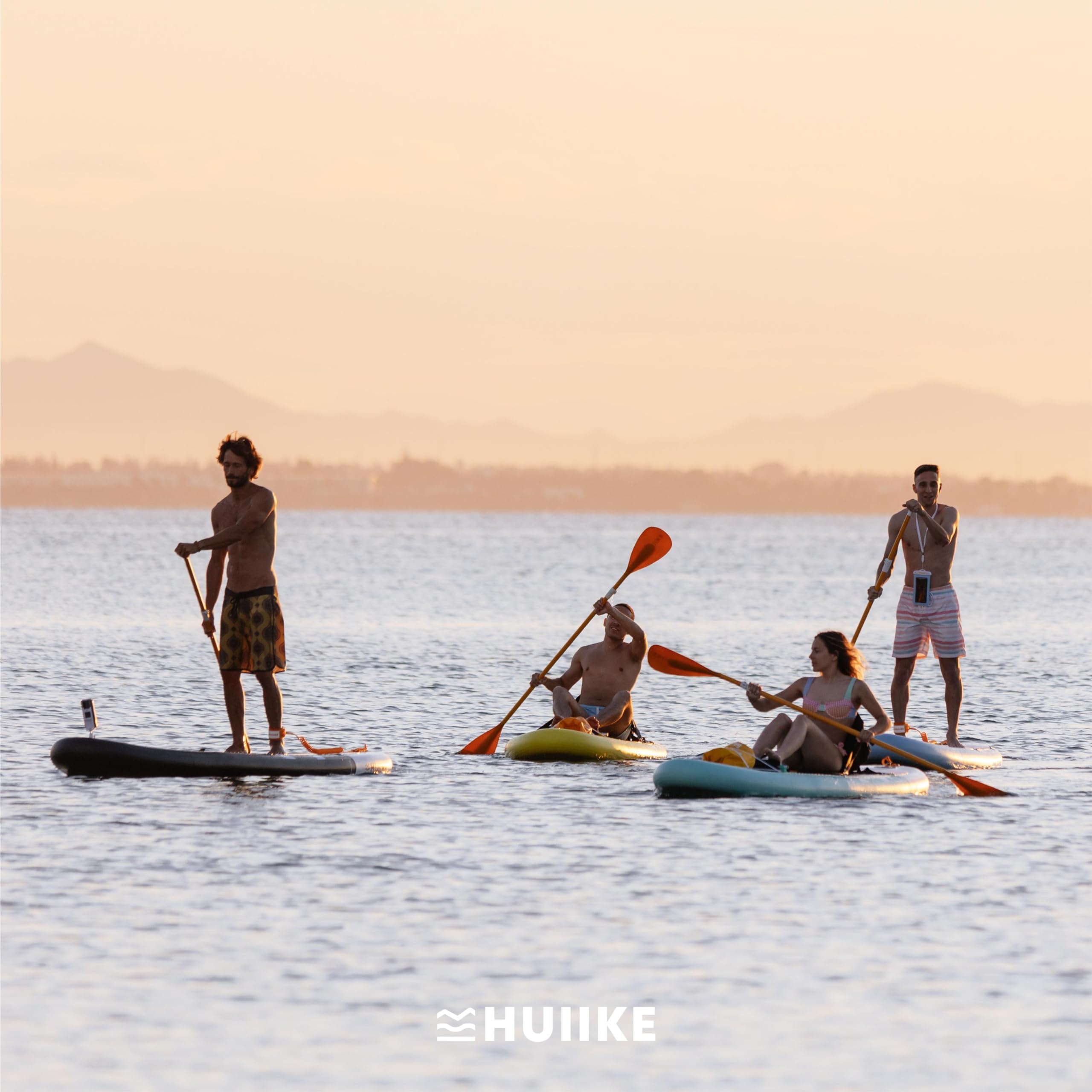 HUIIKE Remo Paddle Surf 2 en 1 de Aluminio Remo Doble Paddle Surf 4 Piezas Desmontable para Pádel Sup Board Hinchable | Pala Ajustable de Fácil Transporte para Kayak y Padel, Set Accesorios Sup