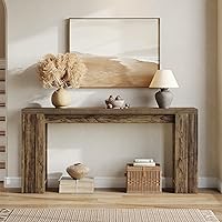 Vista 16 de Little Tree Mesa consola de 70.9 pulgadas de largo, mesa de sofá estrecha detrás del sofá, mesa consola de granja para sala de estar, entrada