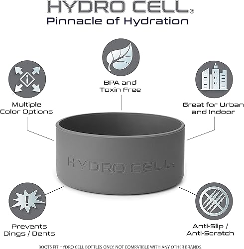 Miniatura 6 de HYDRO CELL Bota protectora de silicona inferior para botellas de agua aisladas de acero inoxidable de 40 onzas, 32 onzas, 24 onzas, 18 onzas, 14