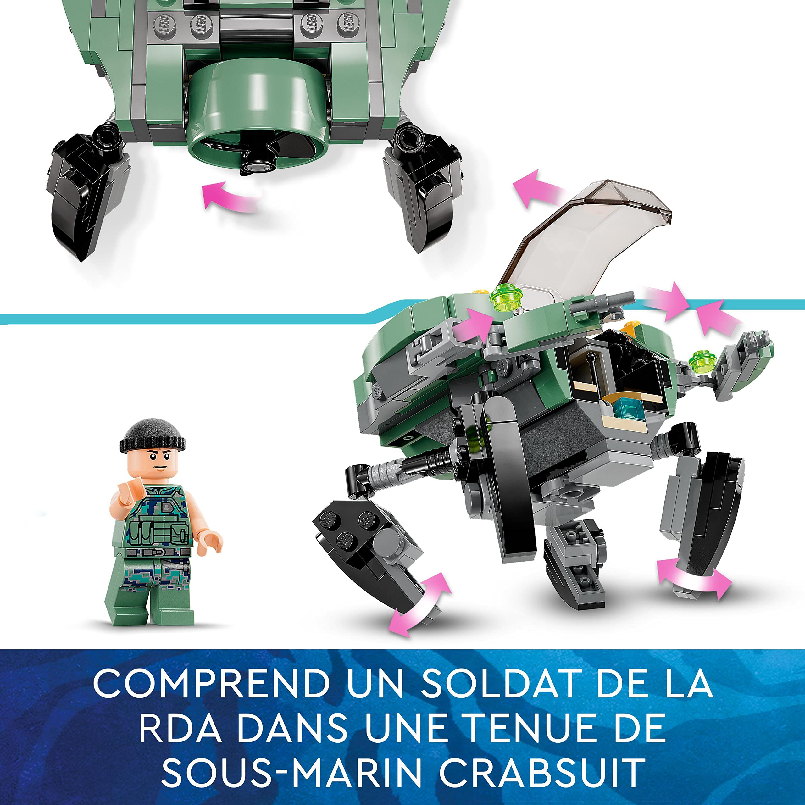 LEGO Avatar Payakan le Tulkun et Crabsuit - Jouet de Construction Enfant - Inspiré du film La Voie de l'Eau - Set Océan Sous-Marin avec Figurine Animal Marin - Idée Cadeau pour Garçons et Filles 75579