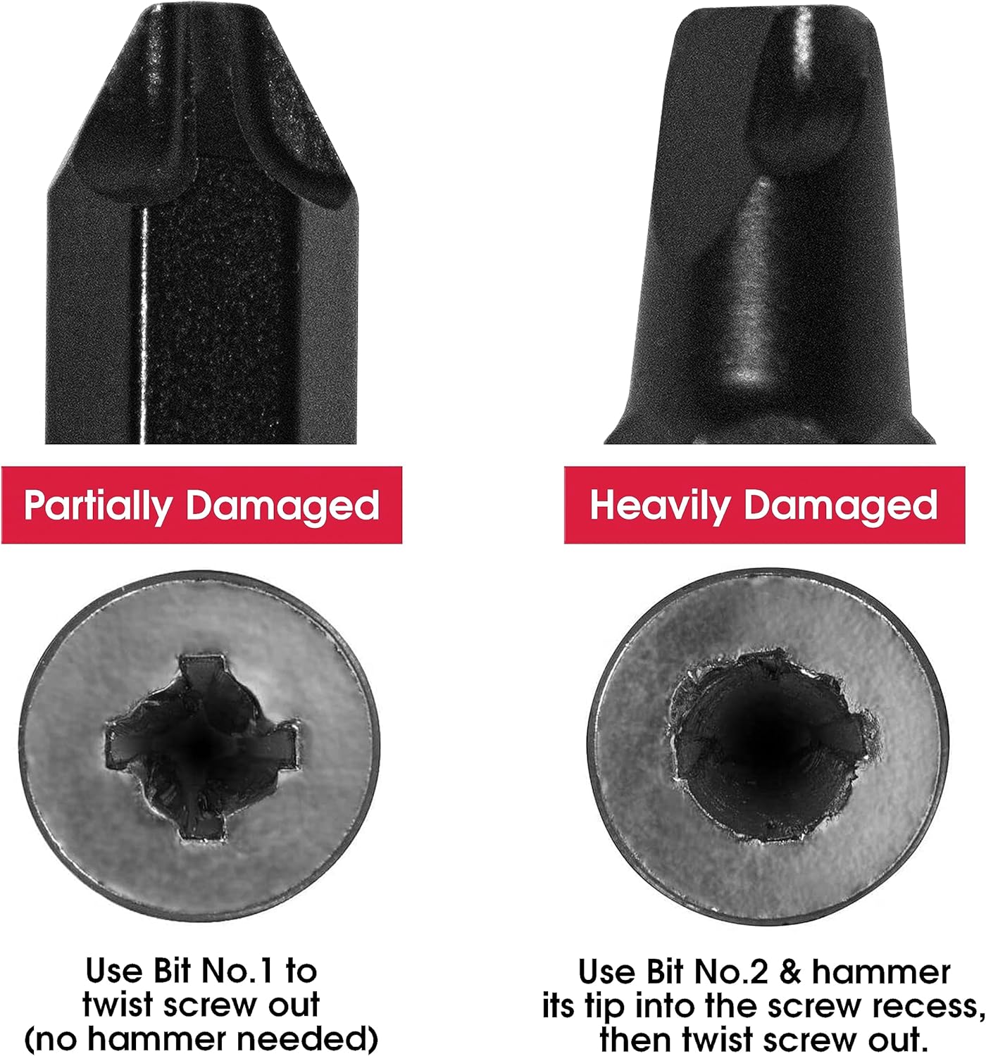 VAMPLIERS 2-Piece Stripped Screw Extractor Kit Made in Japan: 6.25" Screw Removal Pliers + Recessed Screw Extractor. Remove any Rusted/Damaged/Broken or Sunken Screws.