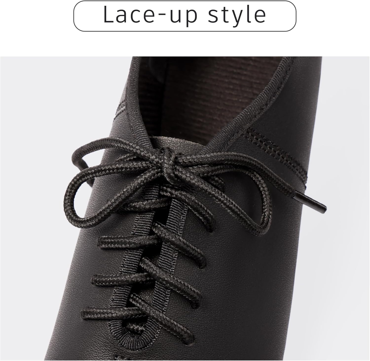 Dynadans Tap Shoes for Girls Boys PU Leather Dance Shoes for Little Kid/Big Kid Unisex-Child Lace up - Image 3