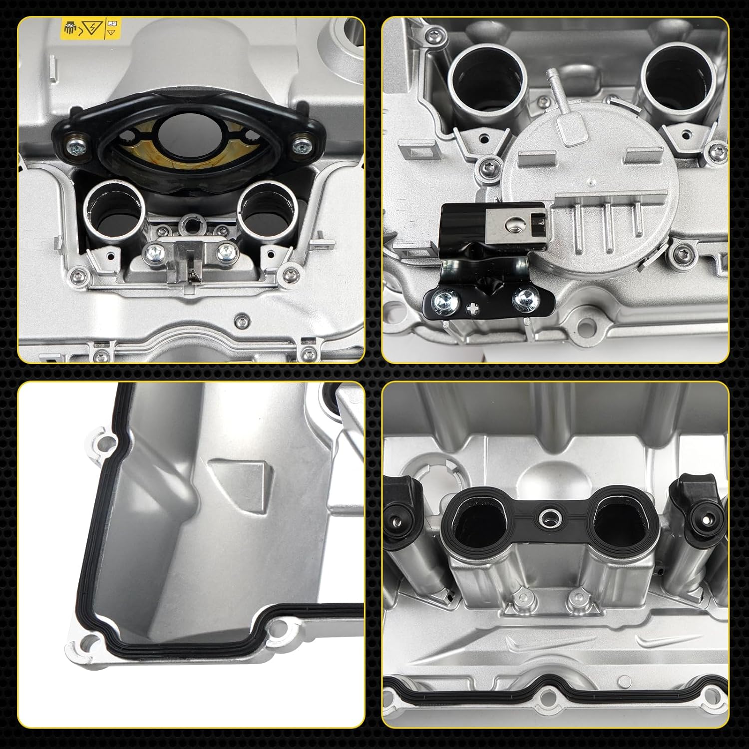 Upgrade Aluminum Engine Valve Cover Gasket Kit Compatible with BMW E60 E70 E82 E83 E84 E89 E90 E92 125i 128i 130i 325i 328i 525i 528i 530i X1 X3 X5 Z4 2006-2013 Cylinder Head Cover Replace 11127552281