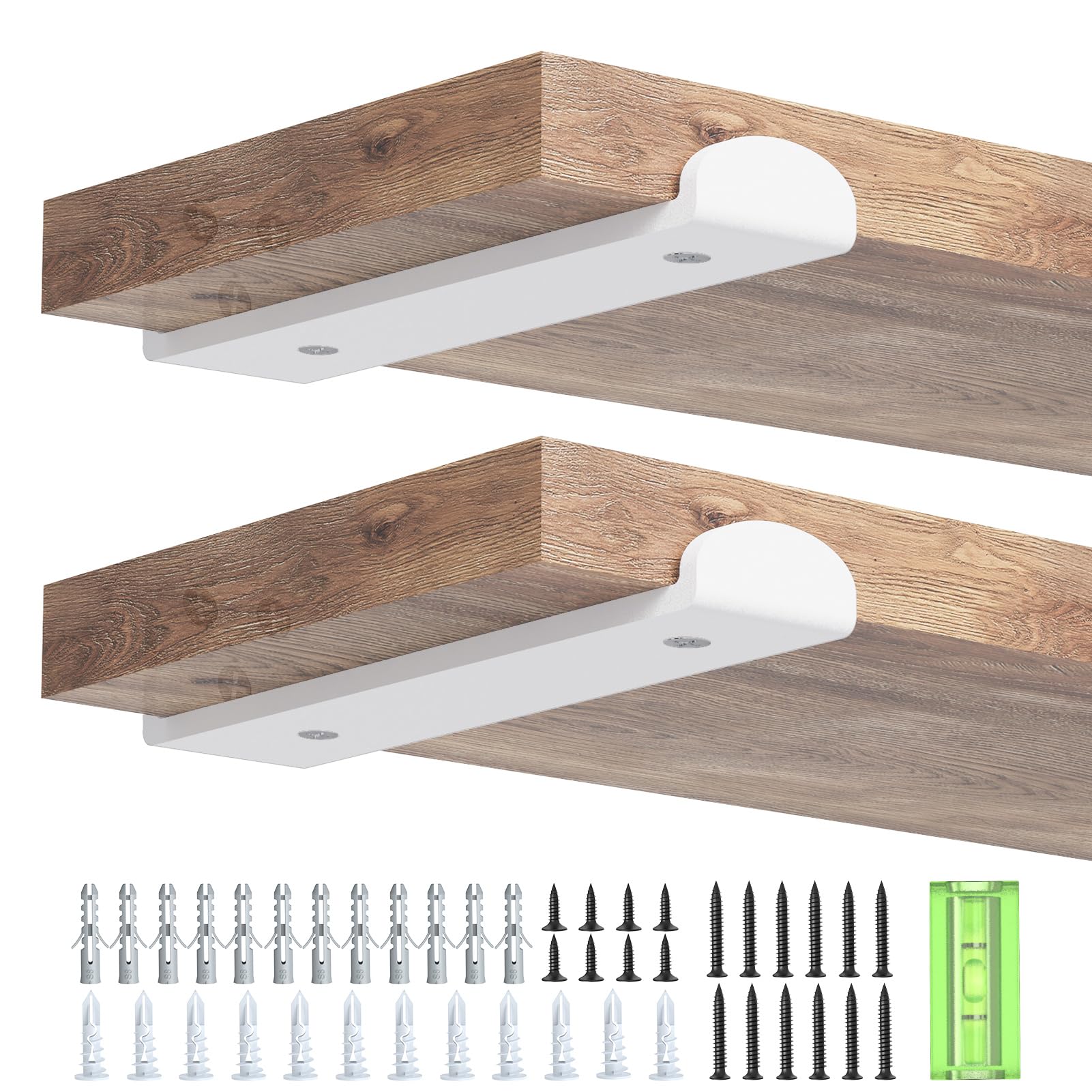 WELDUN 4 Pack Metal Scaffold Board Shelf Brackets 20 cm, Heavy Duty Wall Mounted Angle Shelving Brackets with Lips