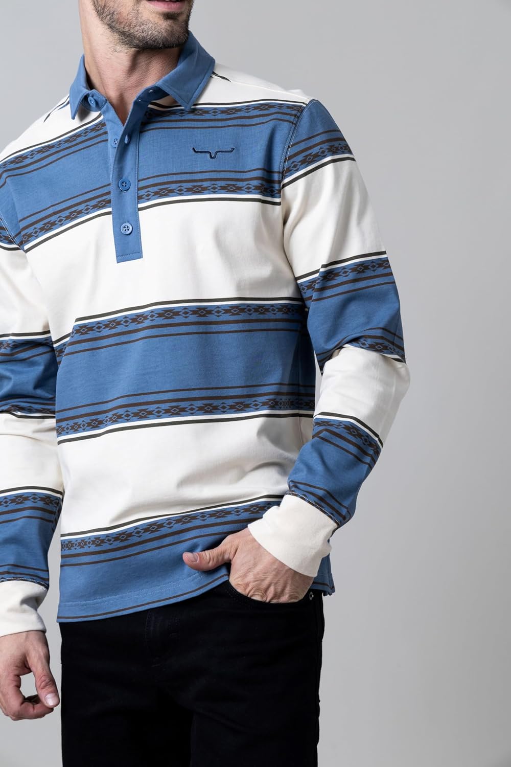 Kimes Ranch Men's Shirt Adobe Long Sleeve Rugby