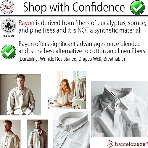 Miniatura 2 de Barcelonetta  Tela de lino  Alto GSM  70% lino, 30% rayón  Suave, versátil, transpirable  55 pulgadas de ancho  Camisa, costura, tela bordada (rosa