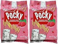 Vista 8 de Glico Pocky - Palitos de pan cubiertos de crema de fresa (9 bolsas individuales)