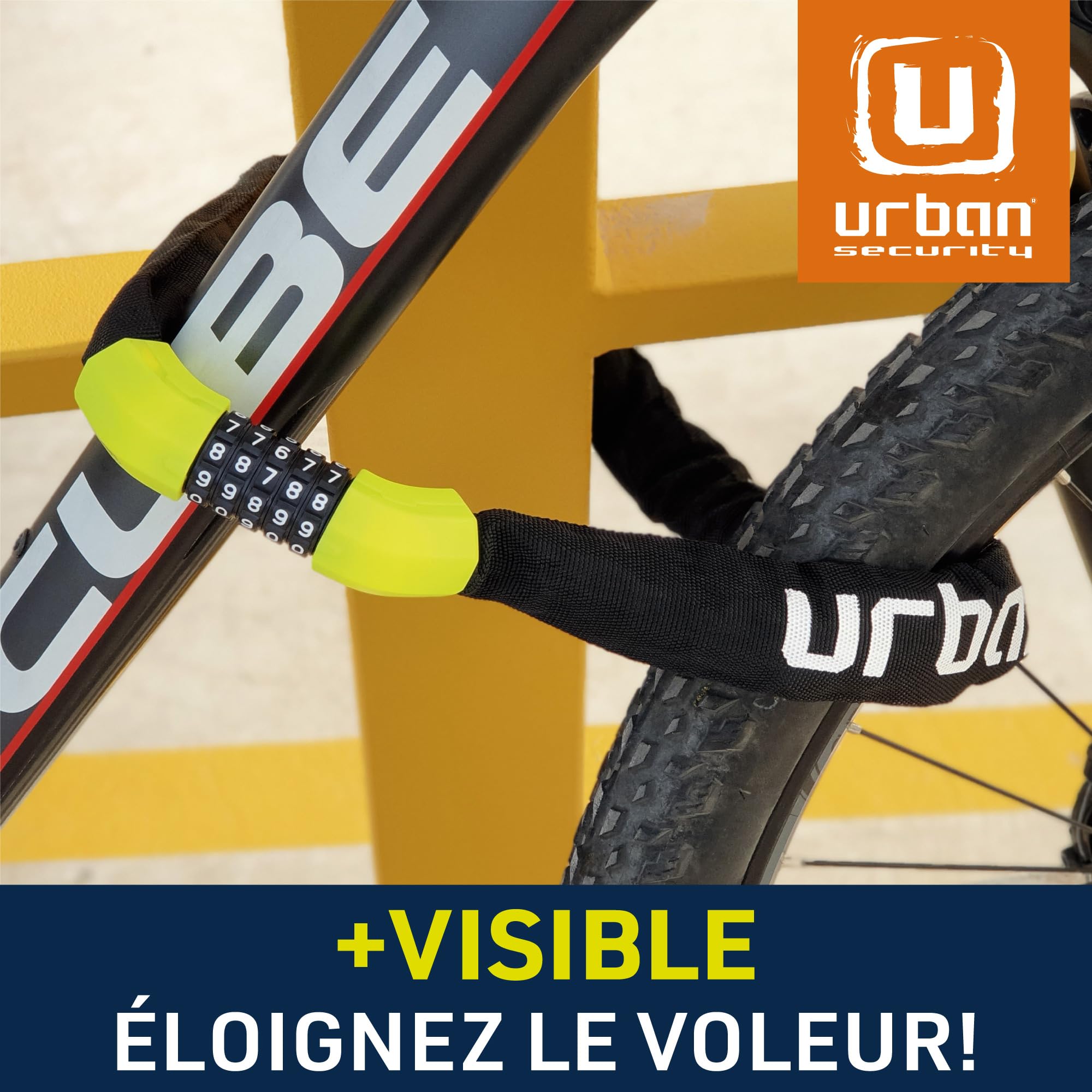 Antivol Vélo à Code 4 Chiffres - Câble Long 150 Cm Pour Scooter, Casque Ou Poussette