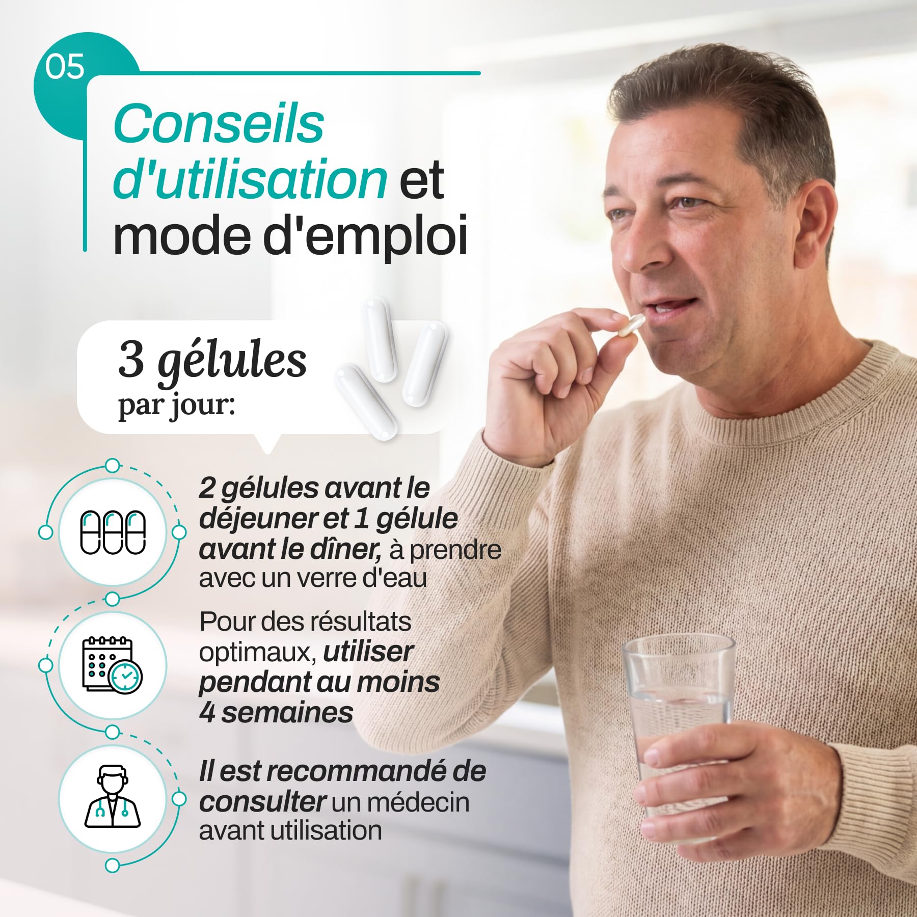 Gélules REPROSTAT | Soutien de la prostate | Serenoa repens 360 mg + Echinacea angustifolia 360 mg | Confort urinaire | avec Graines de Lin, Ginkgo biloba, lycopène et zinc | 30 Gélules
