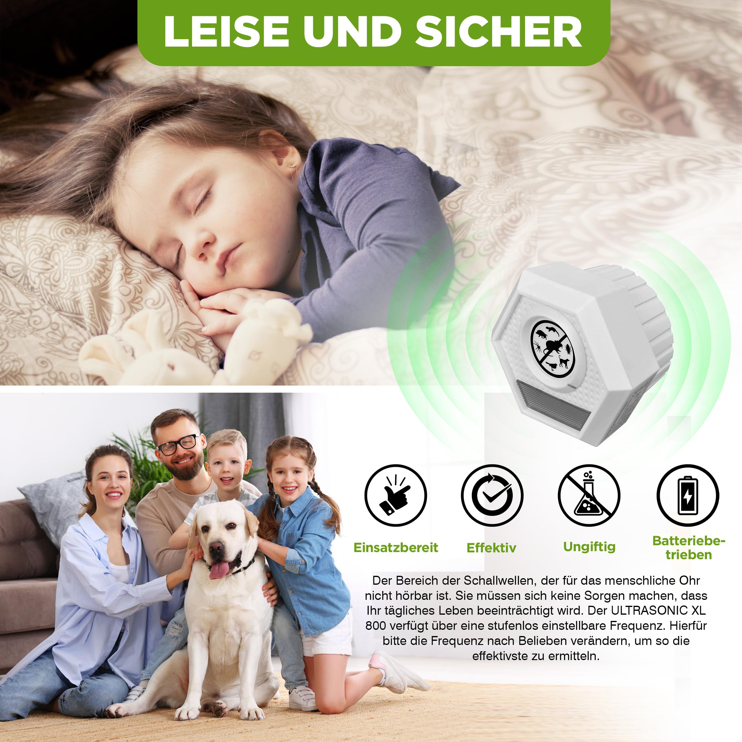 ISOTRONIC Ultraschall Mäuseabwehr zum Mäuse & Ratten vertreiben – Schädlingsvertreiber mit Ultraschall & Lichtblitz – Mäuseschreck ohne Gift & Mausefalle – 100m² Wirkungsbereich (1 Stück)