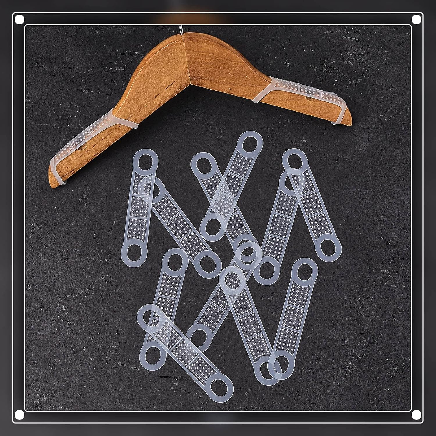 Taiyin 10 Pcs Non Slip Clothes Hanger Grips, Clear Silicone Hanger Strips image 5