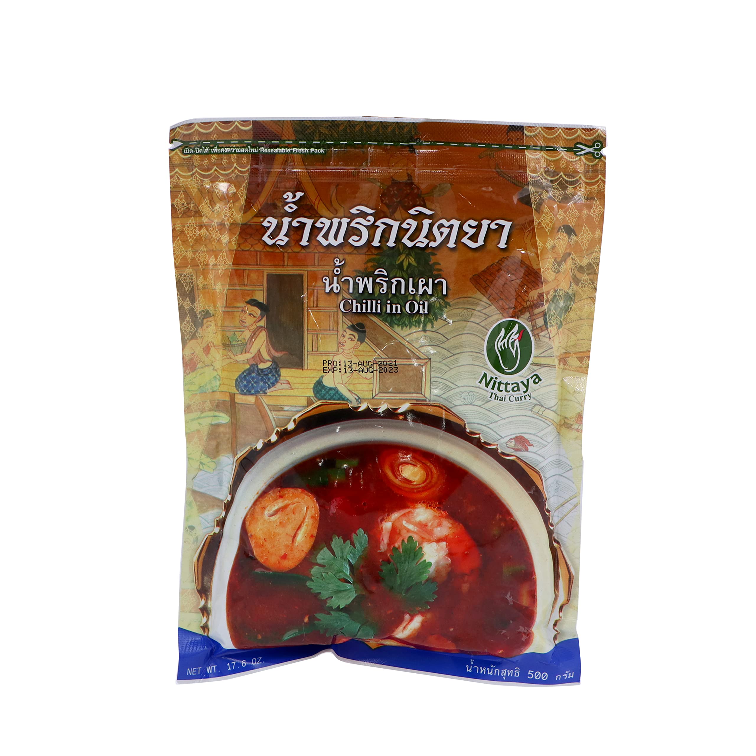 Nittaya, Chili Paste In Oil, Multi-Purpose Uses OIl, Taste Enhancer, Rich Flavour, Fresh Chilli, Natural Taste, No Artifical Colours- 500 Grams