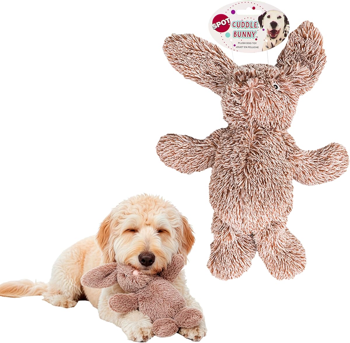 Cuddle Bunnies Dog Toy - Soft, Plush Fabric Dog Toy with Squeaker, Perfect for Cuddling, Great for Dogs and Puppies of All Ages, Medium to Large Breeds - 13" Rabbit, Assorted Colors
