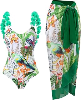 KBOPLEMQ Women's Slimming Swimsuit, Women's V-Neck Tummy Control One Piece Swimwear Swimsuit Beach Wrap Sarong Two Piece Swimsuit Monokini Suits Vintage Beach Cover Up Swimsuit