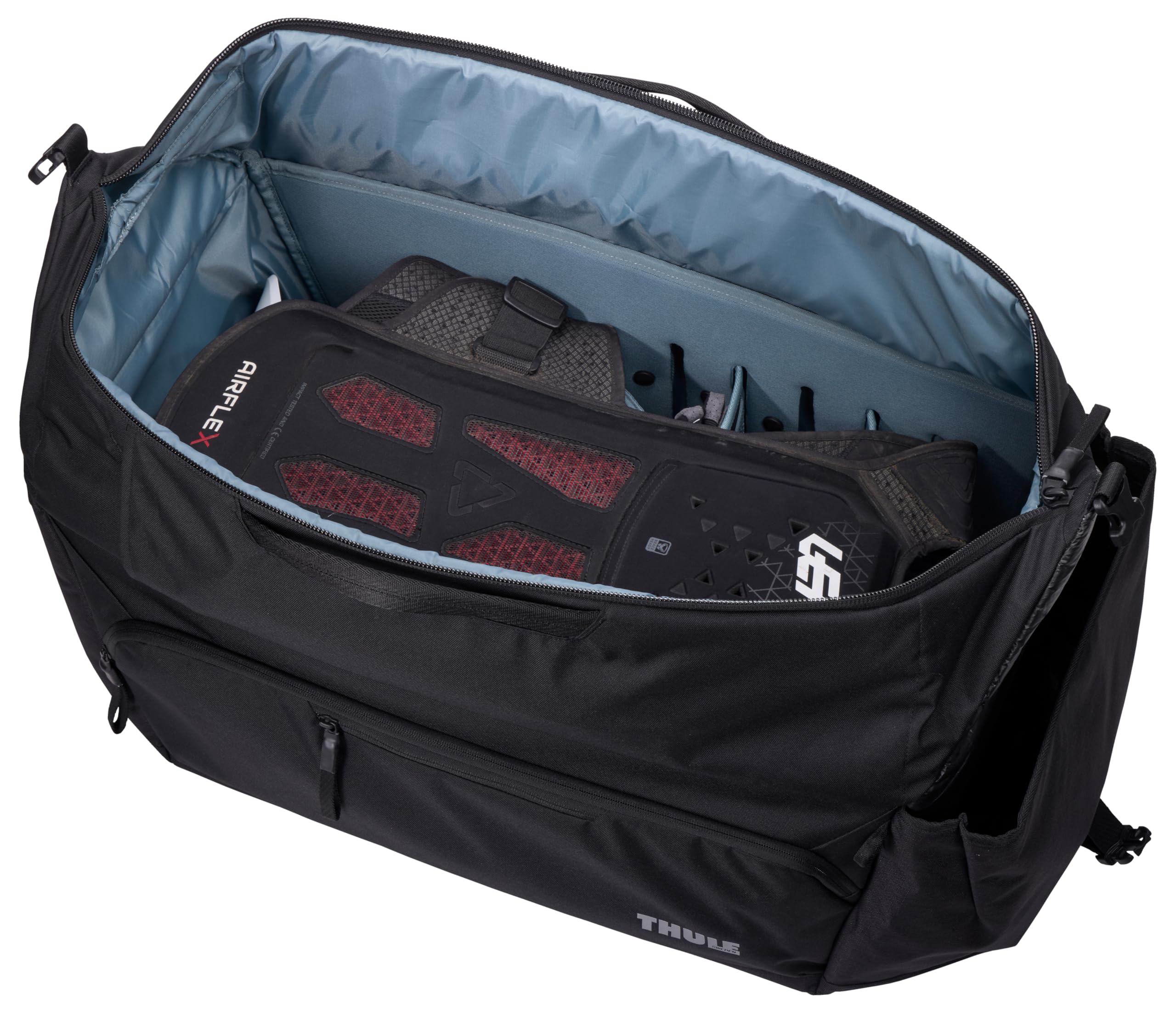Thule RoundTrip MTB Duffel 70L, se Adapta a Equipo de Descenso y más, Paneles divisores Ajustables, organización de artículos pequeños, Correas de Mochila integradas