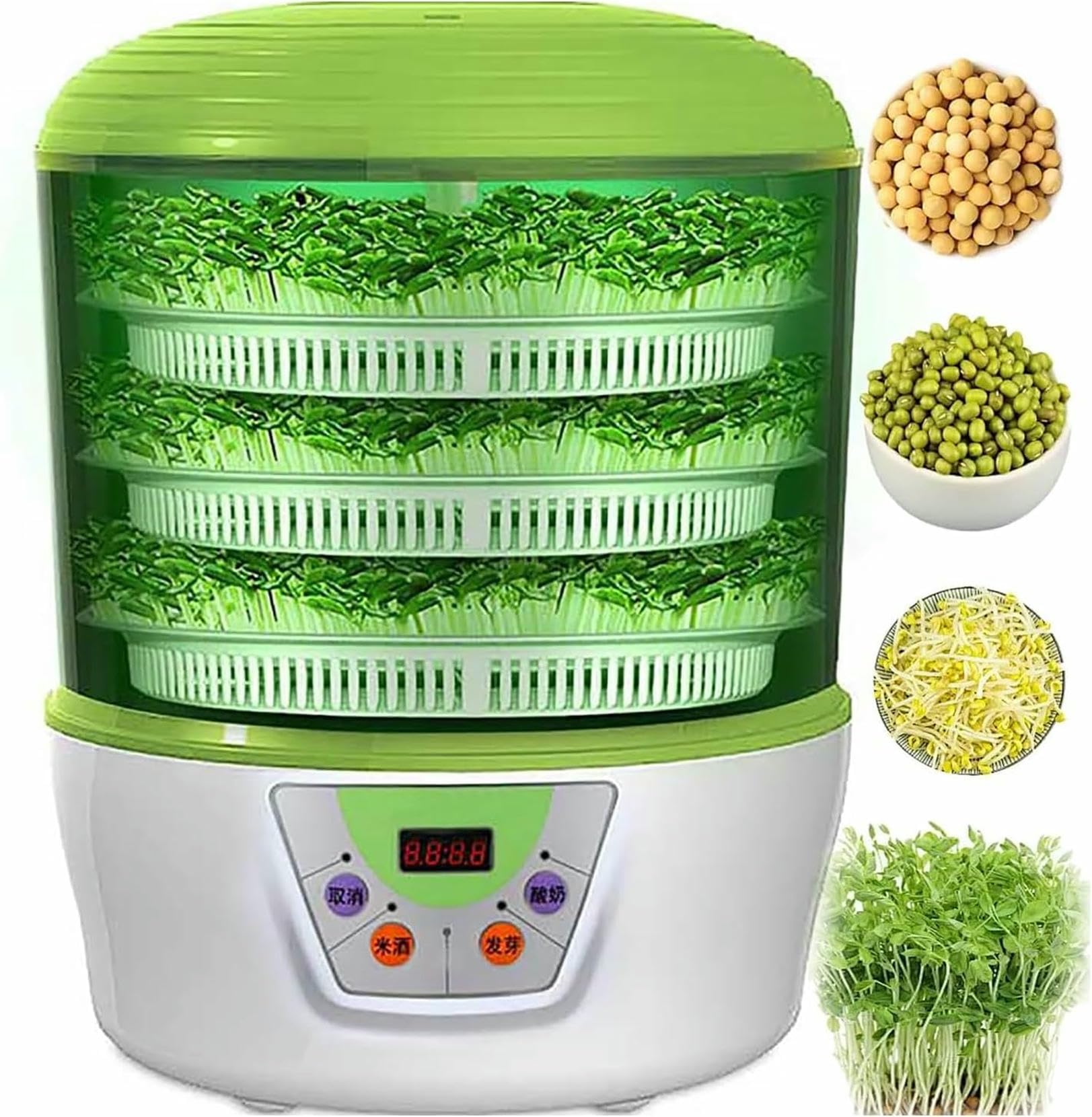Machine de Germination Automatique de graines, 3 Couches, entièrement Automatique, pulvérisation d'eau à 360 degrés, matériau PP de qualité alimentair