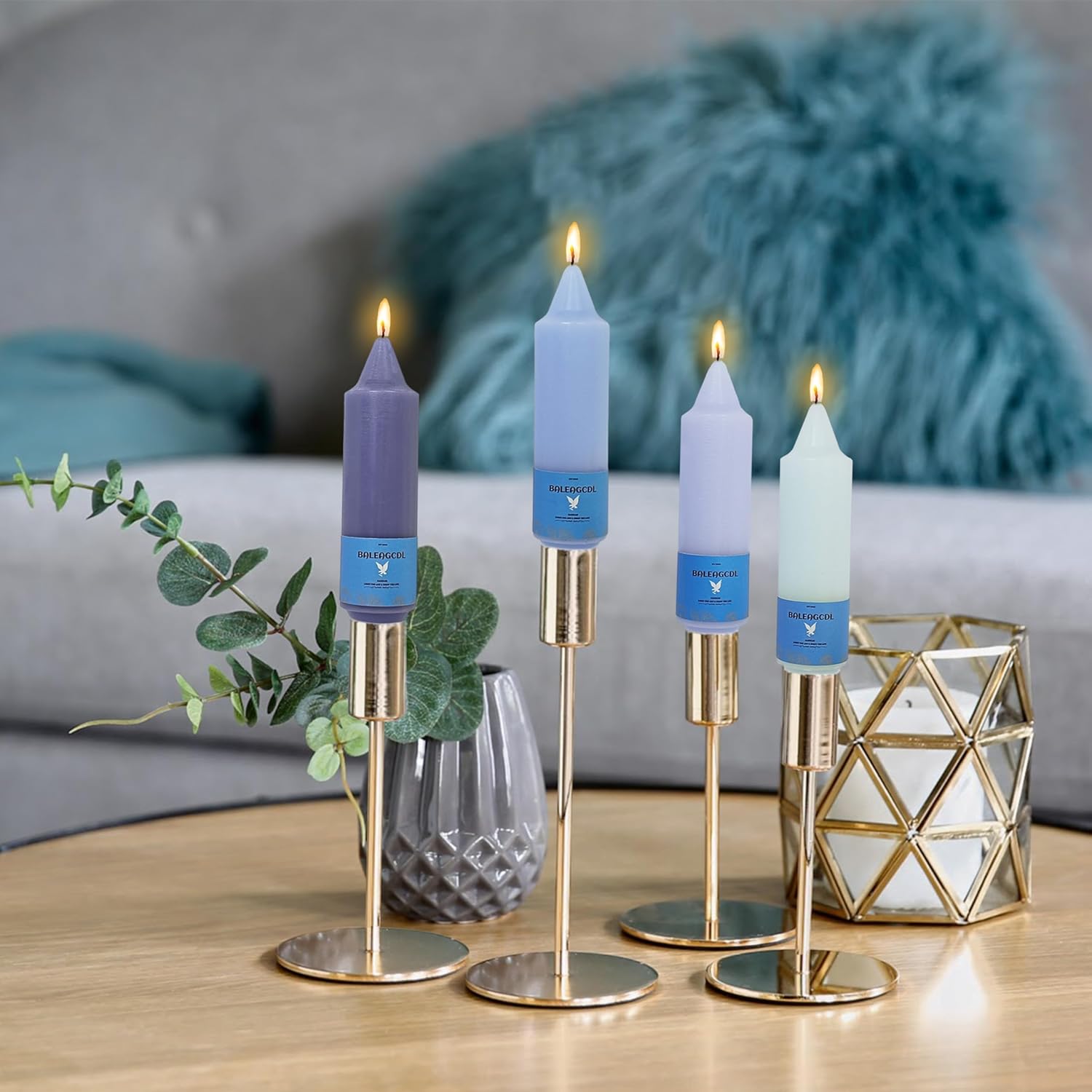 8PCS Handmade Unscented Taper Candles Long Lasting Burn Candles Twisted Gradient Brown Candles 5inch Short Candlesticks Elegant Candles Design Smokeless Candles for Home Décor