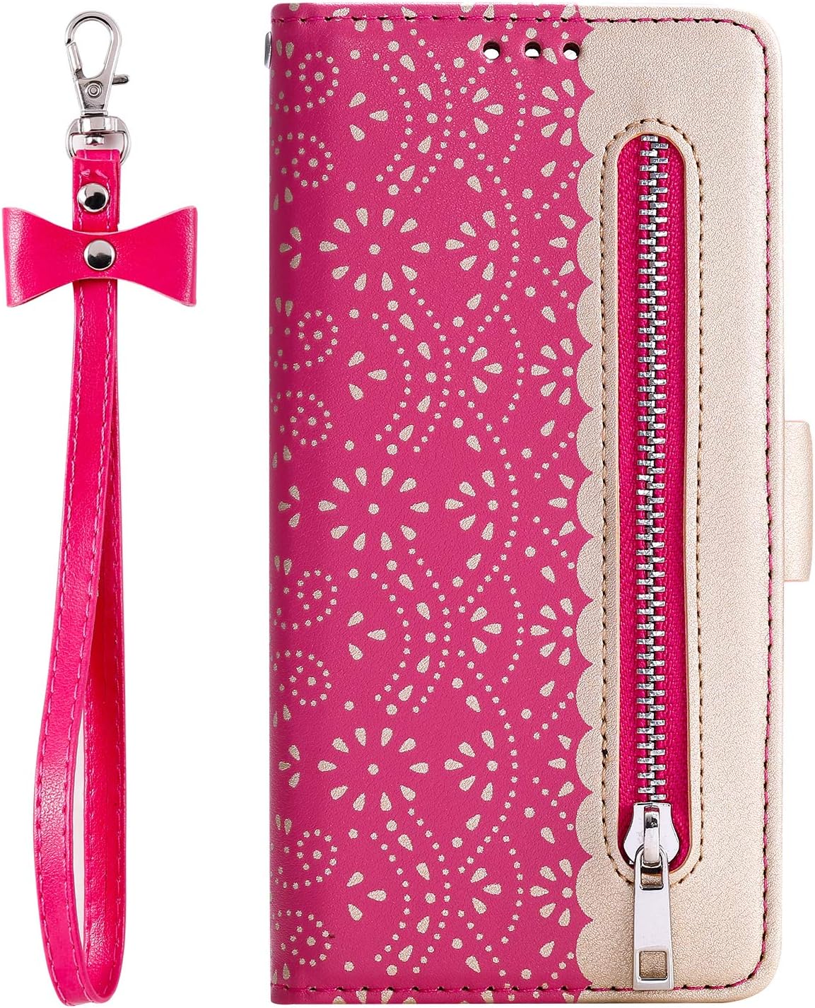 Custodia Huawei Mate 60 Rosa Farfalla | Portafoglio Pelle Flip